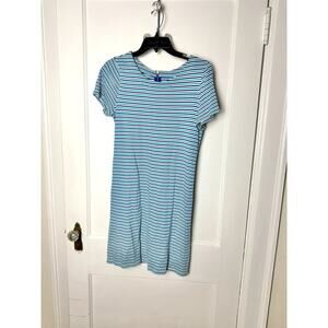 Merona Women's Blue Knit Nautical Colorful Short Sleeve T-shirt Dress Size Small